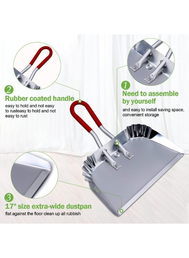 Top Dog TOP DOG Metal Dustpan 17”, Aluminum Dust Pans Heavy Duty  - Image 3