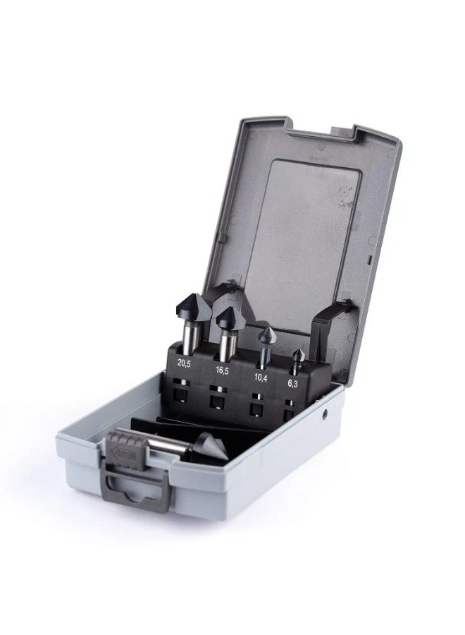 WSH-Tools.de Countersink Set 5 pieces HSS‑E Co5 90° U‑Flute uneven pitch (chatter‑free)  TiALN coated - Image 1