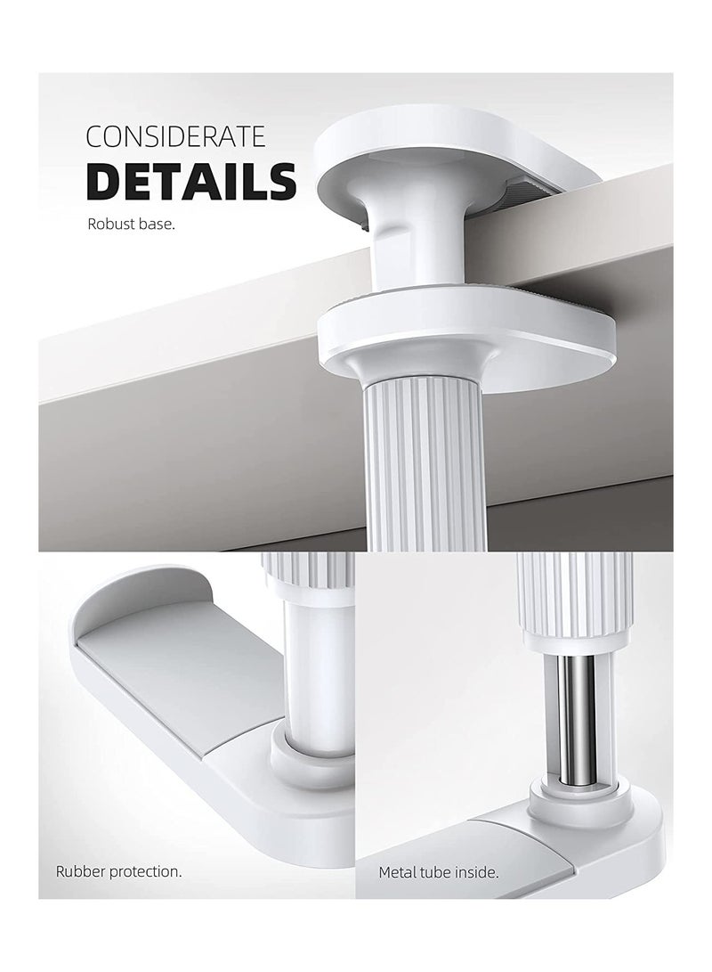 KASTWAVE Headphone Stand, Headset Hanger, Adjustable & 360 Degree Rotating Gaming Earphones Holder Hook Mount Clamp Under Desk, Stand for Most Headsets for Airpods Max, for Sennheiser, for Sony (White) - Image 3