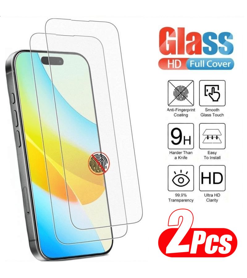 2 Pack HD Tempered Glass Screen Protector Clear Crystal Clarity 9H Hardness Bubble Free Case Friendly Anti Scratch For iPhone 17 Pro - Image 1