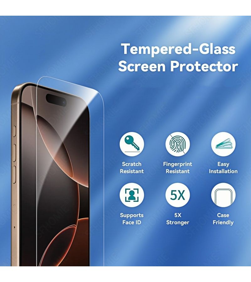2 Pack HD Tempered Glass Screen Protector Clear Crystal Clarity 9H Hardness Bubble Free Case Friendly Anti Scratch For iPhone 17 Pro - Image 5