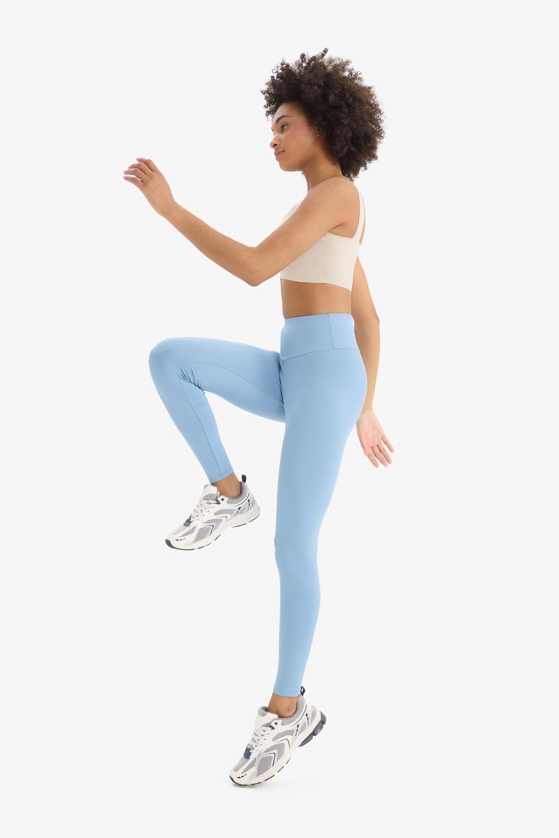 DeFacto Blue Woman DeFactoFit High Waist Flexible Basic Sports Leggings Casual - Image 3