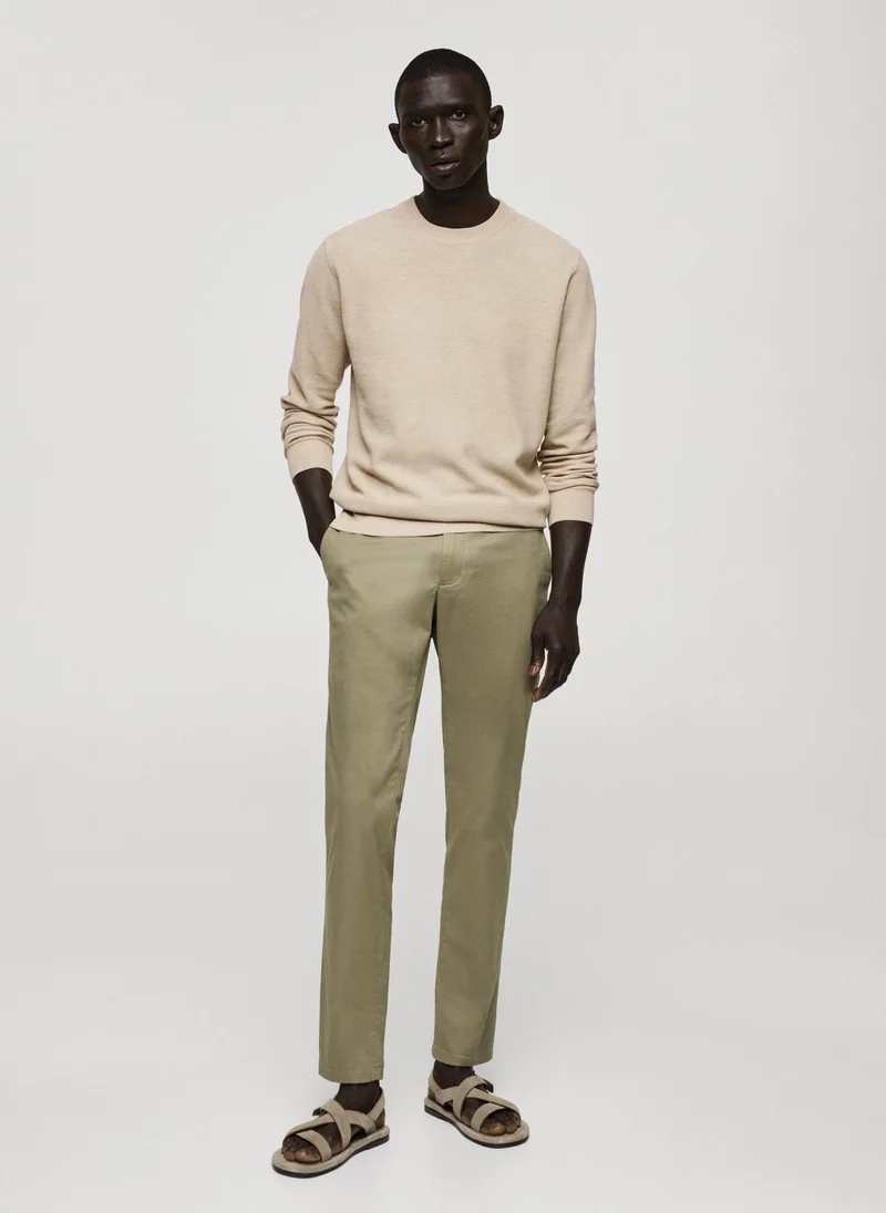 Mango Man Ten Crew Neck Long Sleeve Sweater