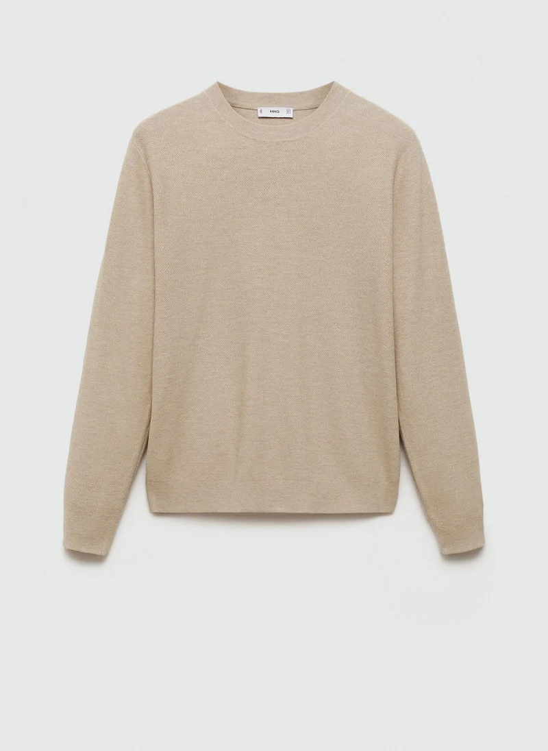 Mango Man Ten Crew Neck Long Sleeve Sweater