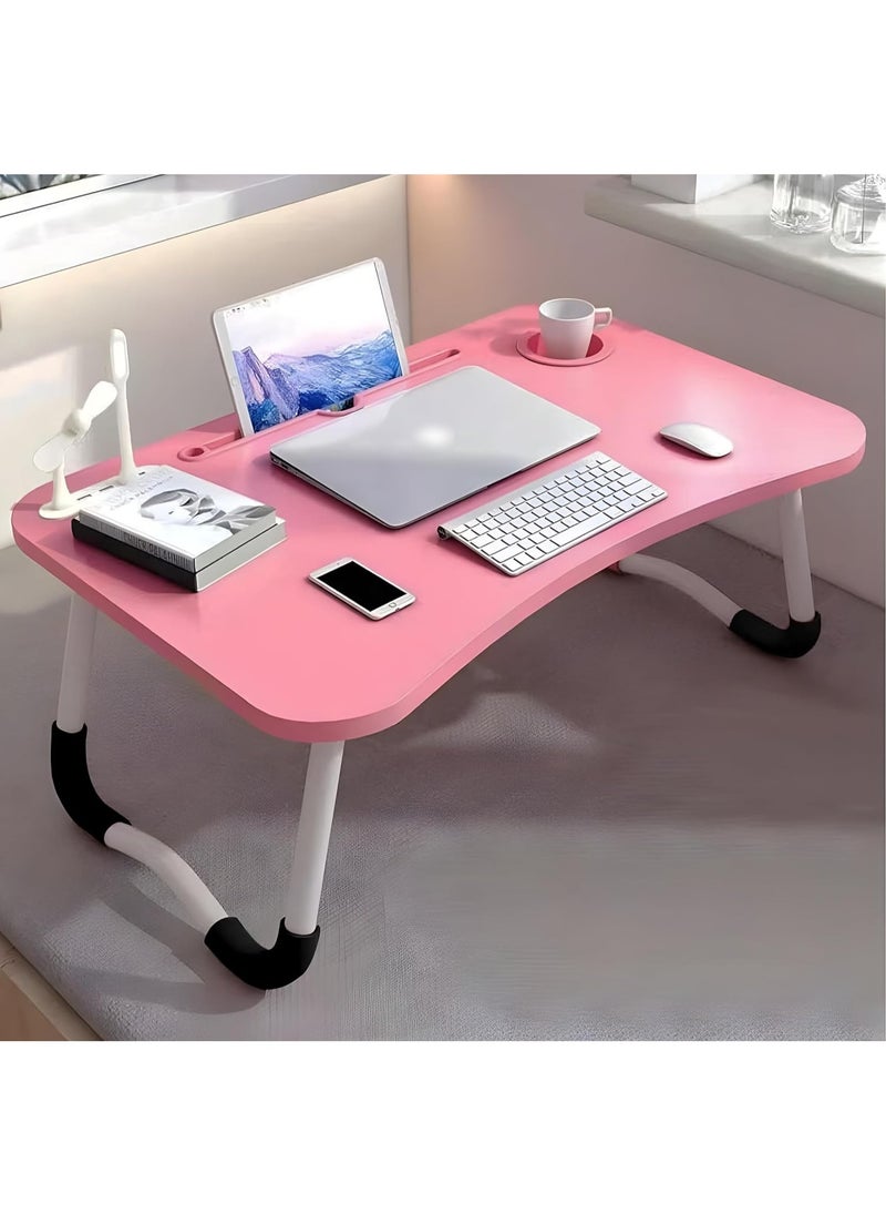 DubaiGallery Home Folding Laptop Table for Bed & Sofa Bed Tray Table Portable Desk Lap Desk Study and Reading Bed Top Tray Table  - Image 4