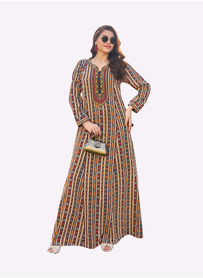 Sara Arabia Sara Arabia Streamline Stripe Jalabiya  - Image 1