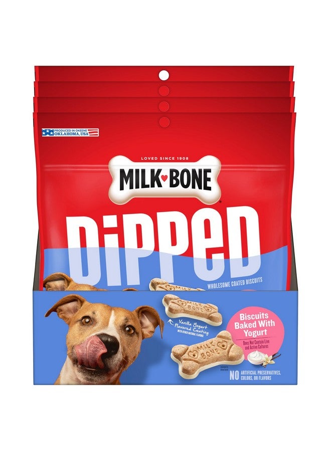 MILK-BONE Milk-Bone Dipped Dog Biscuits Baked with Vanilla Yogurt, 12 oz., 4 Count  - Image 1