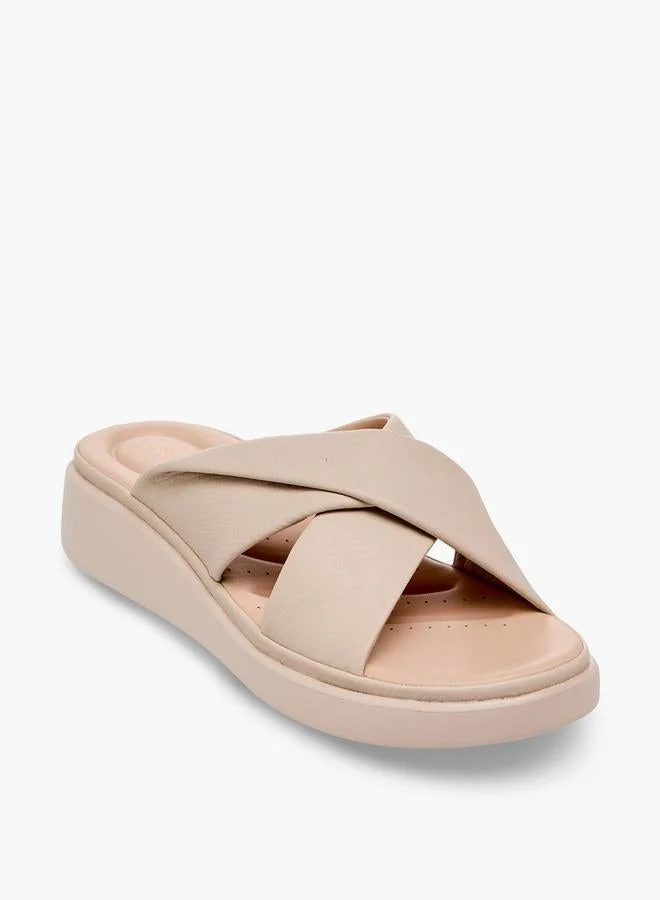 لو كونفورت Women Cross Strap Wedge Sandals