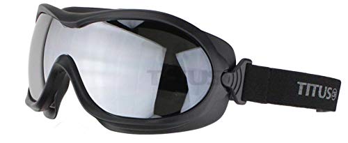 TITUS Motorcycle Riding Padded Sport Goggles G32 Single Lens Mirrored - Image 1