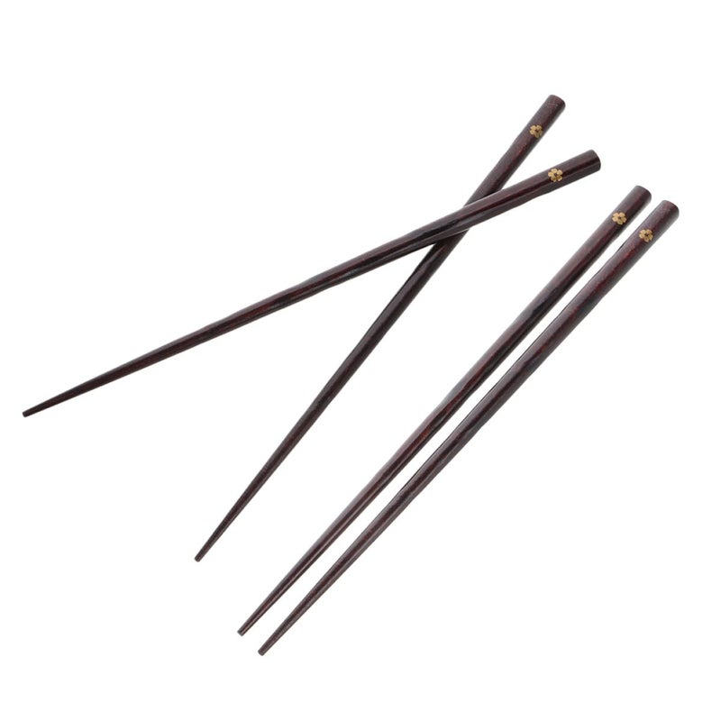 Extra Long Natural Wood Non Slip Cooking Chopsticks 2 Pairs Japanese Style Kitchen Restaurant - Image 2
