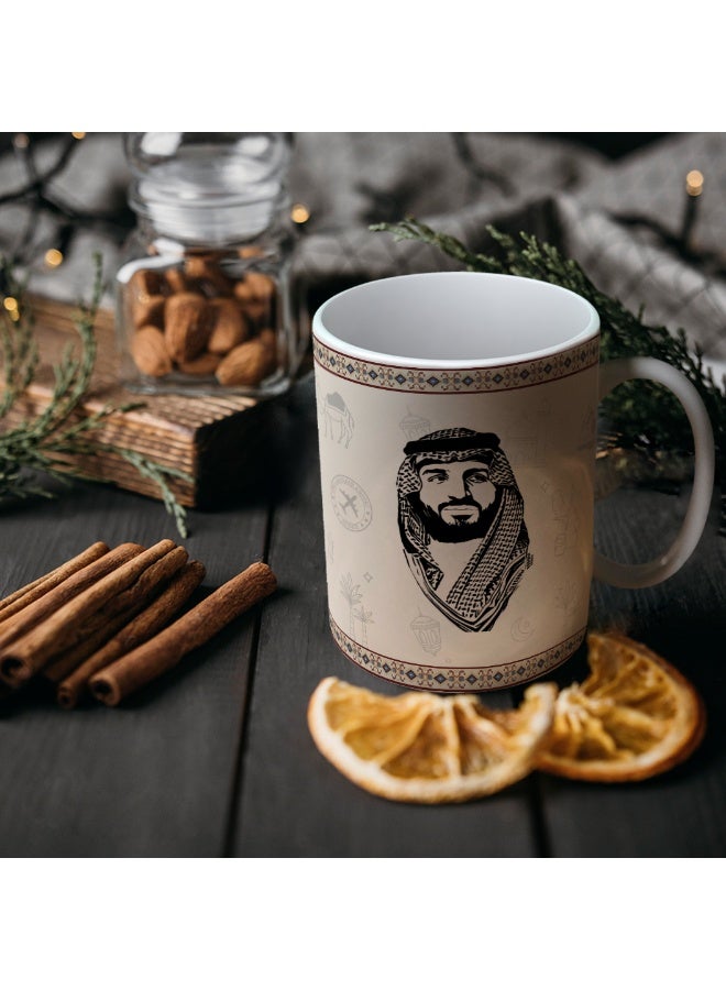GALADUNE Middle Eastern Inspired Ceramic Mug 11oz Porcelain Coffee Cup with Kingdom of Saudi Arabia Design, Great Eid or Holiday Creative Souvenir Gift - Image 5