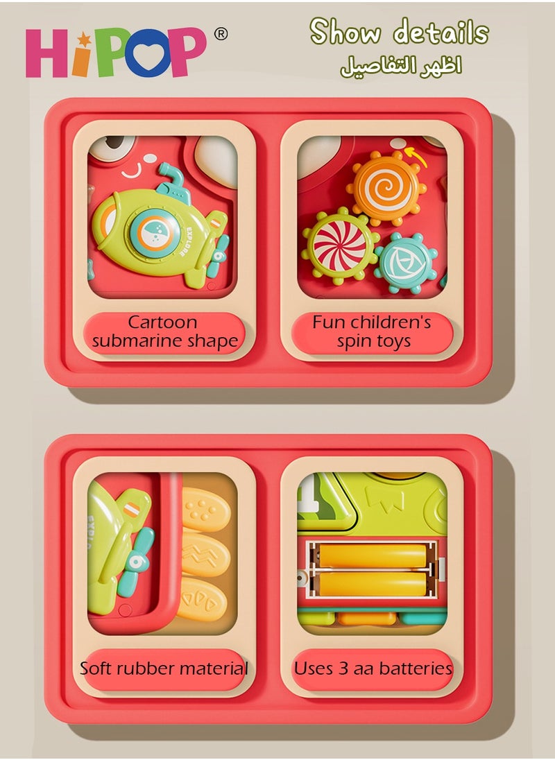 HIPOP - 6 in 1 Activity Cube Baby Toys with Turntable,Fishing Games,Shape Sorting,Whack-a-Mole,Learning Educational Toddler Toys - Image 1
