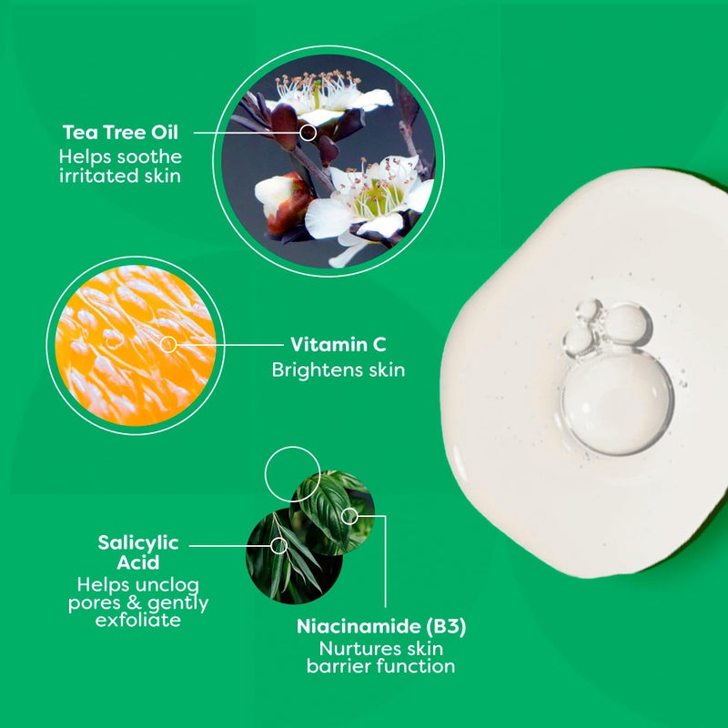 TruSkin Tea Tree Oil Acne Treatment for Face â€“ Acne Serum â€“ Improve the Appearance of Pores, Skin Tone for Smooth, Glowing Skin with Salicylic Acid, Vitamin C, Niacinamide & Retinol, 1 fl oz - Image 2