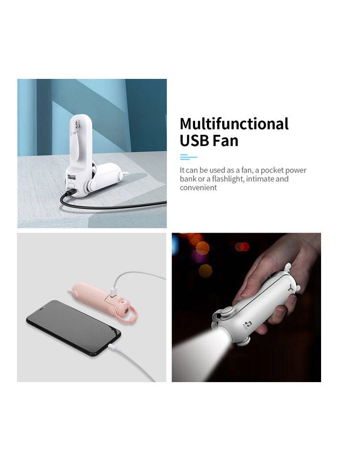 Portable Handheld Mini Multifunctional 3-in-1 Foldable USB Fan Pink - Image 3