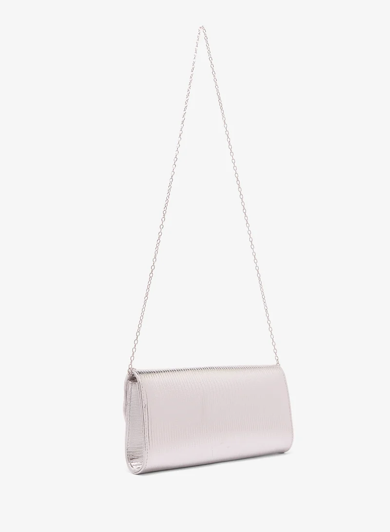 Ella Limited Edition Rectangle Shimmer Clutch With Silver Accent