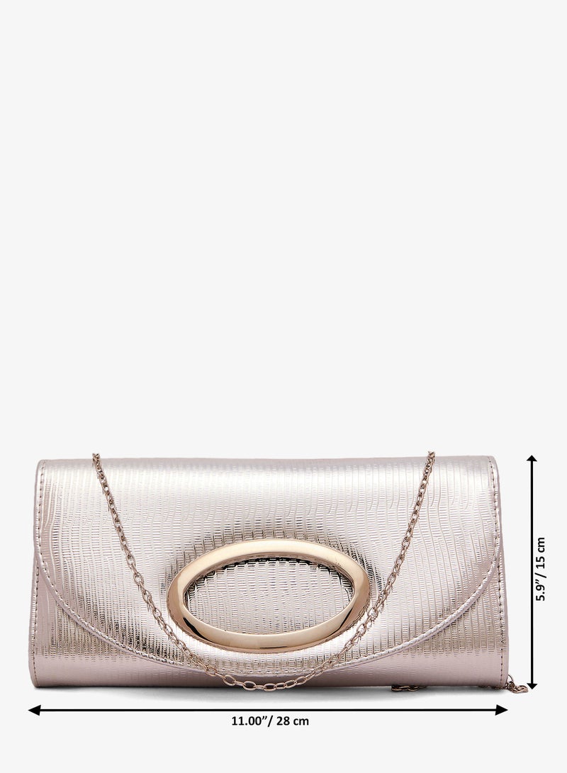 Ella Limited Edition Rectangle Shimmer Clutch With Silver Accent - Image 5