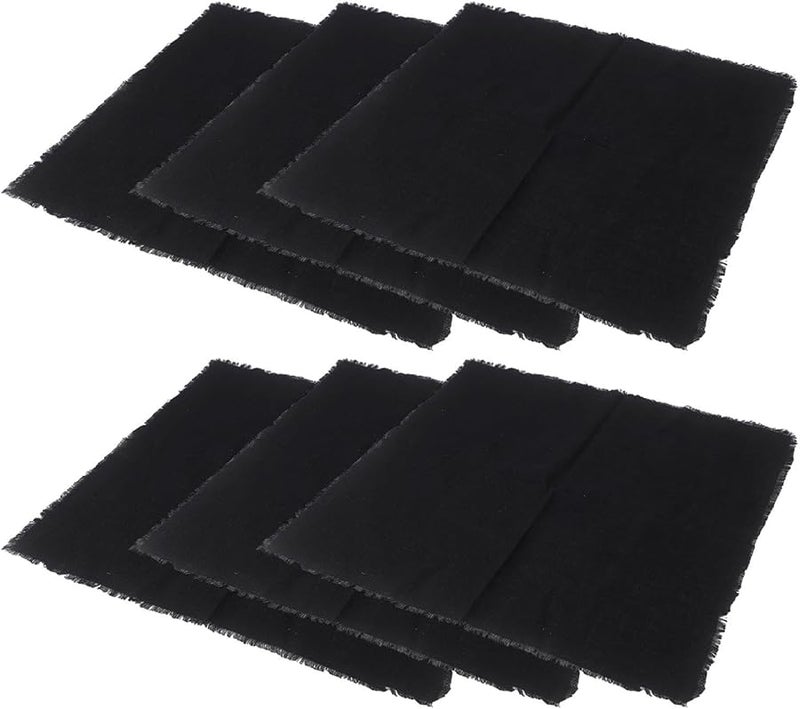 مجموعة مناديل القطن الأسود من 6 قطع، مناشف شاي مصنوعة يدوياً للحفلات والعزائم والأعراس مقاس 42×42 سم - Image 5