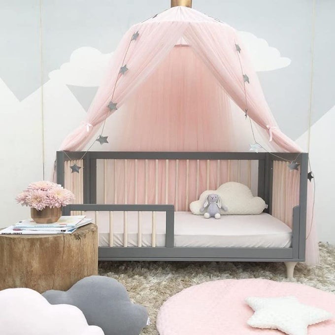 BED CANOPY FOR GIRLS CANOPY FOR GIRLS ROOM WITH STARS DECOR DREAMY CRIB CANOPY FOR GIRLSSOFT FLOWY EASY TO INSTALLPRINCESS CANOPY FOR GIRLS BED READING NOOK CRIB PINK