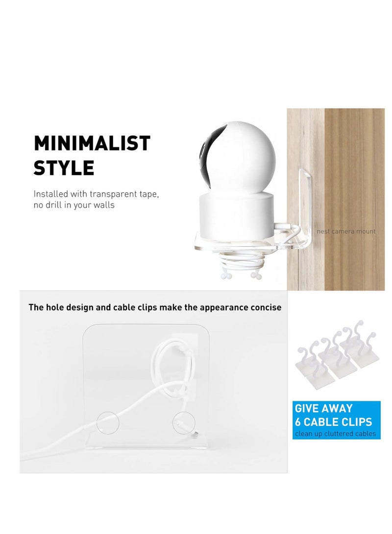 كابتن تيك Acrylic Floating Wall Shelves, Set of 3 for Security Cameras, Baby Monitors, Speakers, Universal Small Wall Shelf with Cable Clips, 10 Piece Strong Tapes, No Drill (Clear) - Image 5
