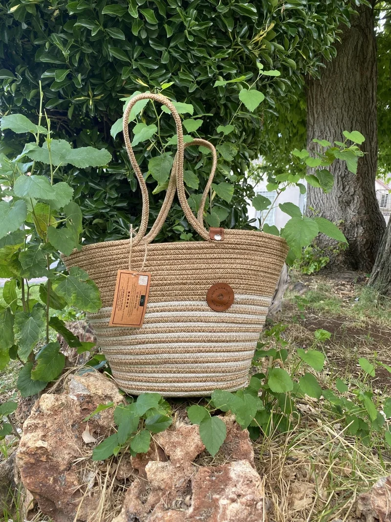 بدز ديري Jute Straw Look Handbag Beach Bag Shoulder Bag