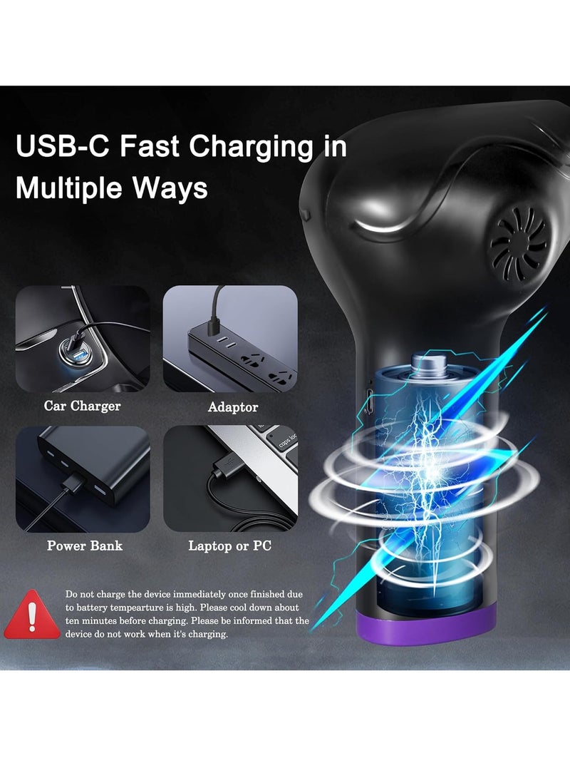 SOLARAE Compressed Air Duster, Electric Air Duster, Rechargeable Cordless Air Blower,  2 Gears Adjustable Jet Dry Blower Air Blower, Portable Air Blower, for Cleaning Keyboard Laptop & PC - Image 4