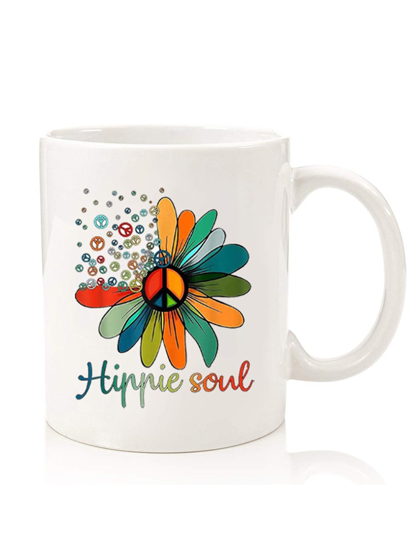 Theodor Premium Quality Two Sided Printed Coffee Mug Tea Cup For Home Office, Kids Men Women Hippie soul - Image 1