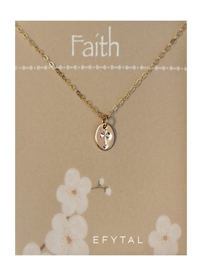 EFYTAL Baptism Gifts for Her, Dainty Gold Cross Necklace for Women, Confirmation Gifts for Teen, First Communion Gift - Image 1