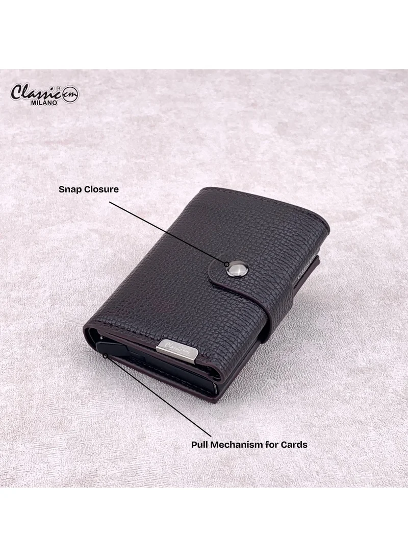 Classic Milano Brown (K1808-1370#) Classic Milano RFID Blocking Faux Leather Wallet for Men and Women | Card Holder Wallet Pop-up, Credit Card Holder for Men | Wallet for Men & Women’s Card Wallet for Men | Best Price UAE