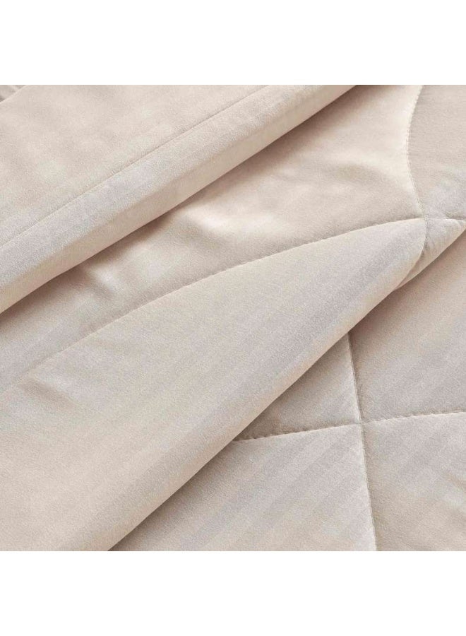 Pan Home Stria Microfiber Satin Stripe Comforter 220x240cm - Stone - Image 3