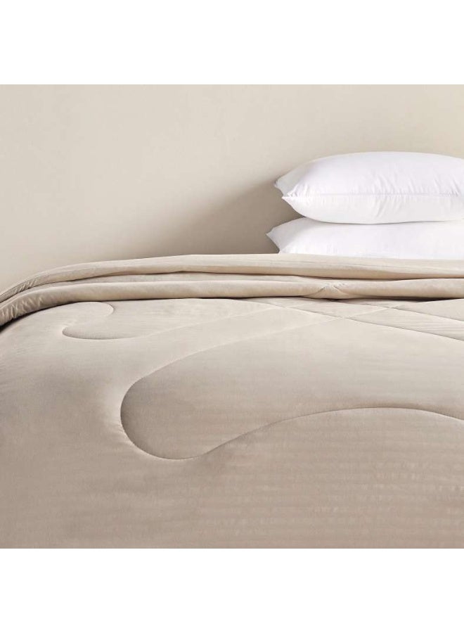 Pan Home Stria Microfiber Satin Stripe Comforter 220x240cm - Stone - Image 2