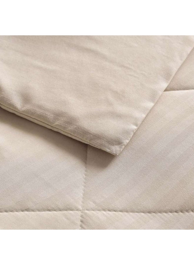 Pan Home Stria Microfiber Satin Stripe Comforter 220x240cm - Stone - Image 4