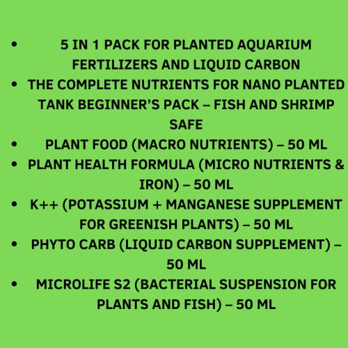 VAYINATO Aquatic Remedies The Complete Nutrients for Nano Planted Tank Beginner's Pack (5 in 1 Value Pack) Aquatic Plant Nutrients Liquid Fertilizer - Image 3