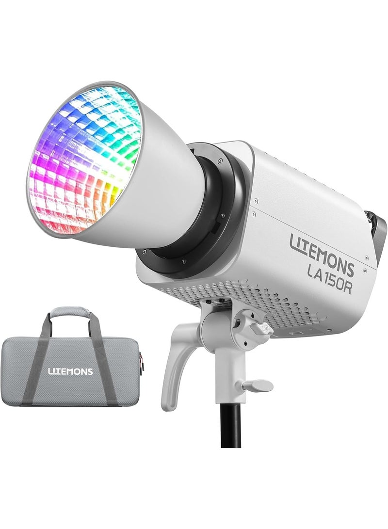 GODOX LITEMONS LA150R RGB LED Video Light with Carry Case – 150W High-Power Studio Photography & Video Continuous Lighting – Bi-Color 2800K-6500K + Full RGB 360° Color – CRI 96+ Dimmable COB Light for YouTube, Portrait, Live Streaming, Filmmaking - Image 1