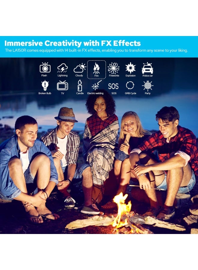 GODOX LITEMONS LA150R RGB LED Video Light with Carry Case – 150W High-Power Studio Photography & Video Continuous Lighting – Bi-Color 2800K-6500K + Full RGB 360° Color – CRI 96+ Dimmable COB Light for YouTube, Portrait, Live Streaming, Filmmaking - Image 5