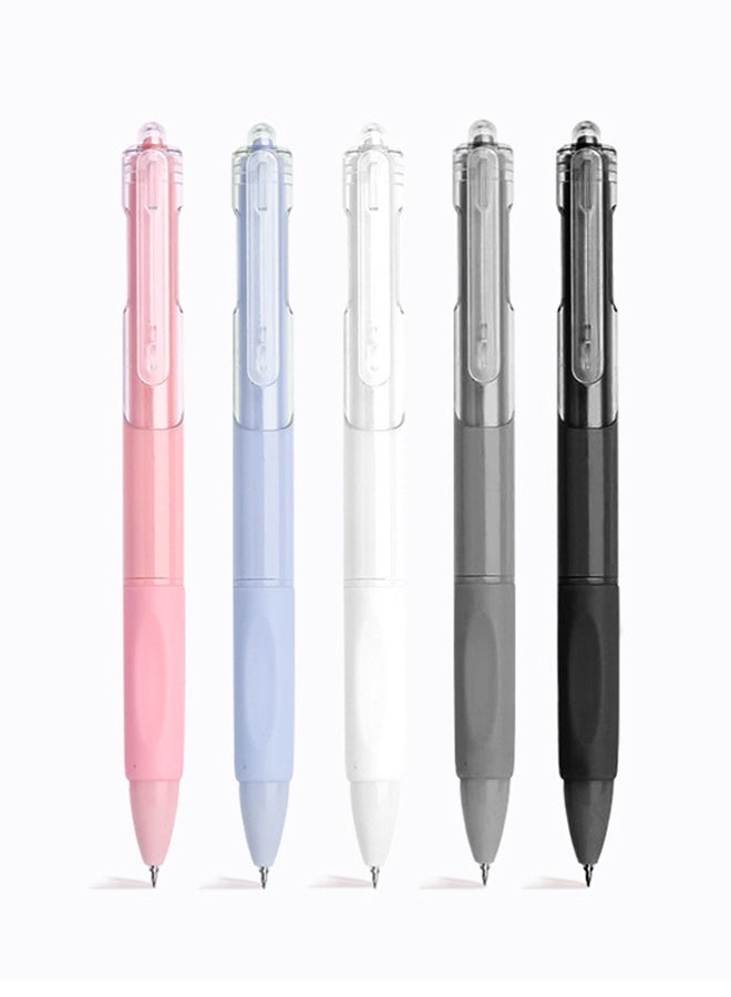 5Pcs 0.5mm Fine Point Ballpoint Pen Box - Black ink, ultra soft grip, smooth writing - Office, school, university, note taking, diary, home and work supplies