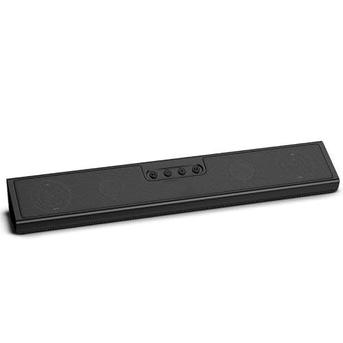 PremiumAV CM-21 SoundMate Bluetooth v5.3 Soundbar 10W Stereo with RGB Light Strip, 2600mAh Battery 10H Playback, TF Card USB FM AUX Support, 2.0 Channel Wireless Audio for TV PC Laptop Mobile - Image 1