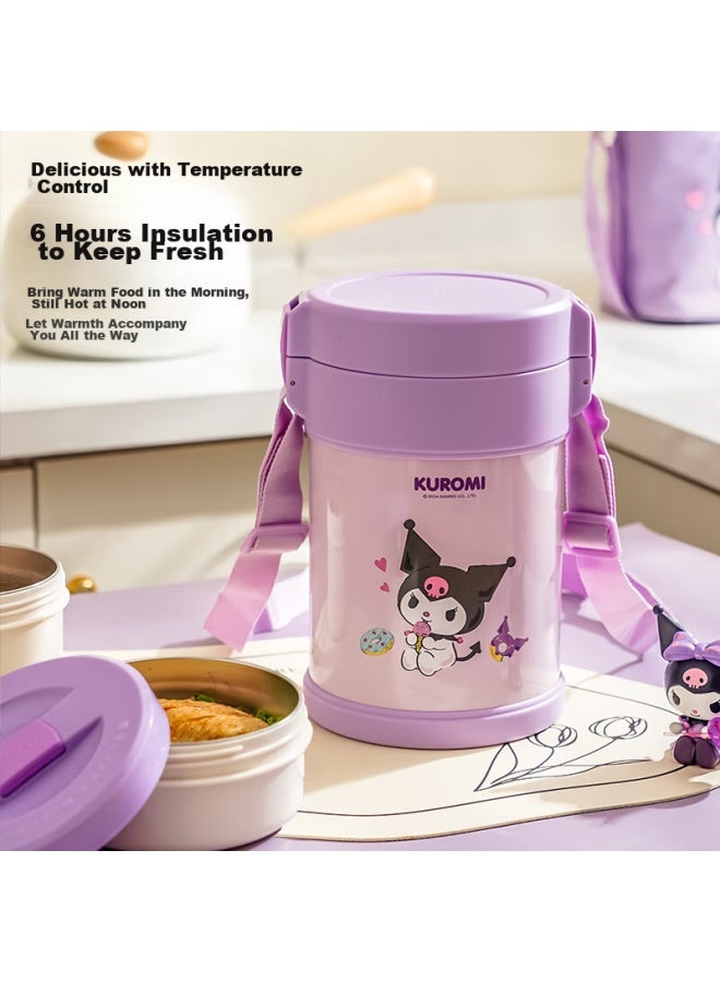 Tafuco Insulated Lunch Box, 316 Stainless Steel, Student Lunch Box, Office Worker Meal Container, Multi-layer Insulated Bucket, Sanrio Collaboration T5613 - Image 3