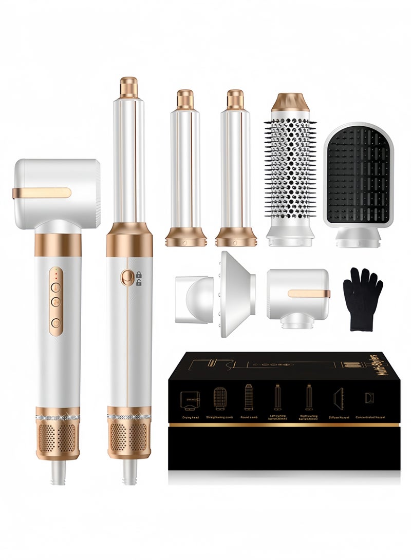 بوليفياز فرشاة مجفف شعر 7 في 1، فرشاة مجفف شعر قوية مع مكواة شعر هوائية، فرشاة مجفف شعر مع موزع، فرشاة هواء ساخن أيونية للتجفيف السريع، تكثيف، تجعيد، تمليس، أدوات تصفيف الشعر - Image 1