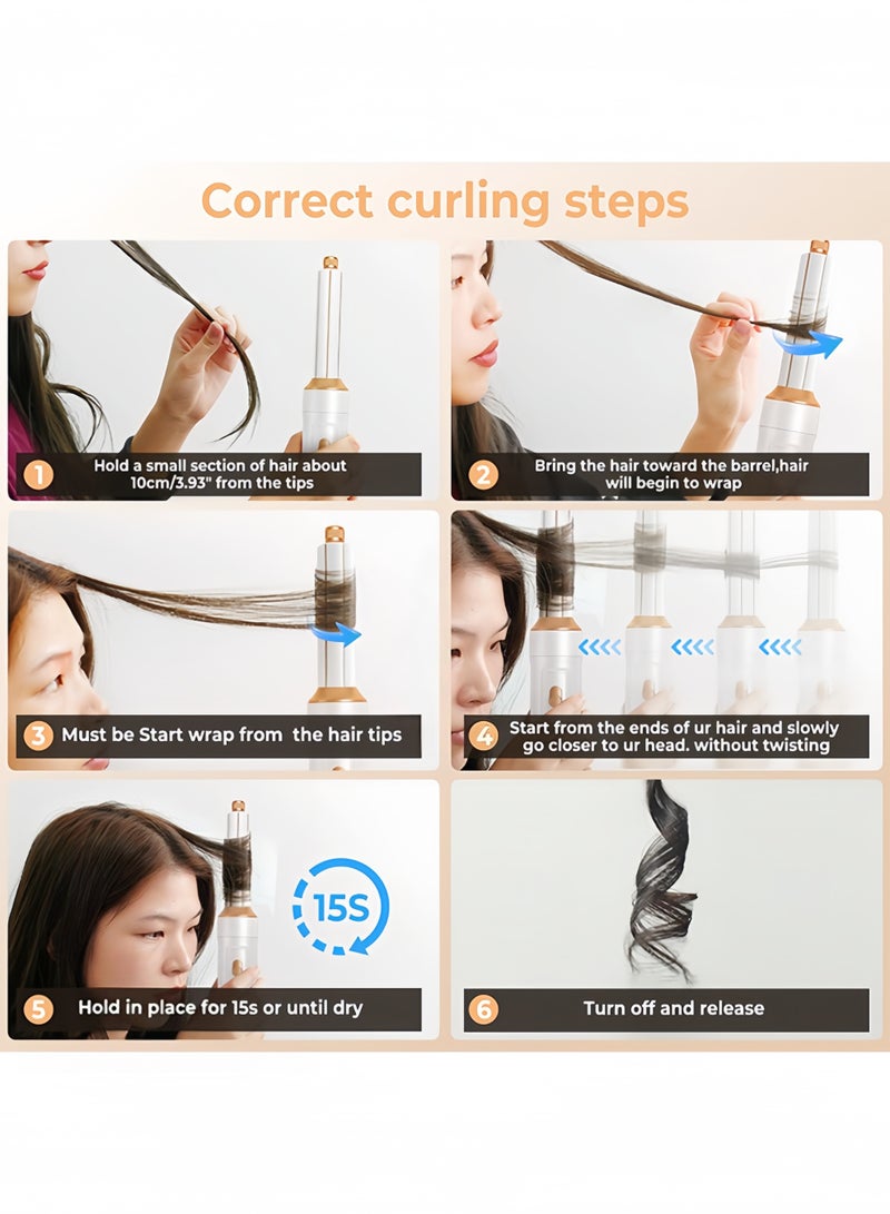 بوليفياز فرشاة مجفف شعر 7 في 1، فرشاة مجفف شعر قوية مع مكواة شعر هوائية، فرشاة مجفف شعر مع موزع، فرشاة هواء ساخن أيونية للتجفيف السريع، تكثيف، تجعيد، تمليس، أدوات تصفيف الشعر - Image 4