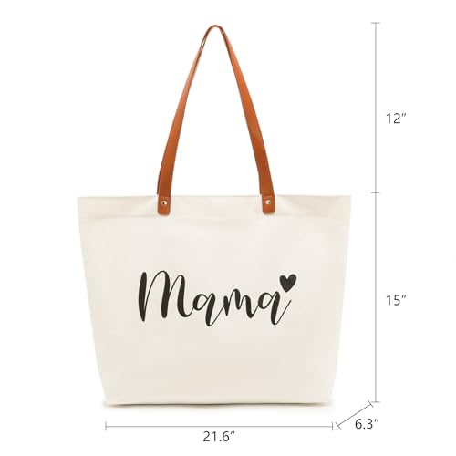 Lamyba New Mom Gifts, Mama Bag Tote for Hospital or Baby Shower, Pregnancy Gifts, White - Image 4