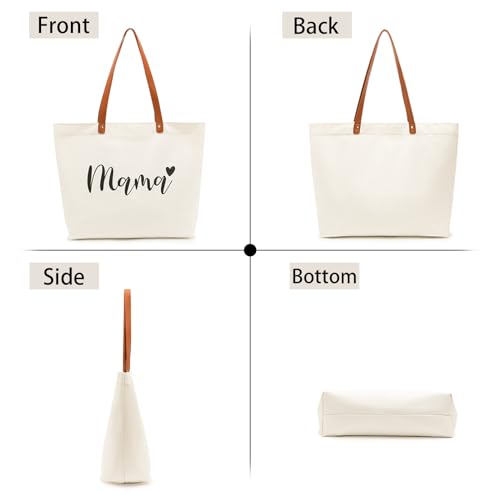 Lamyba New Mom Gifts, Mama Bag Tote for Hospital or Baby Shower, Pregnancy Gifts, White - Image 3
