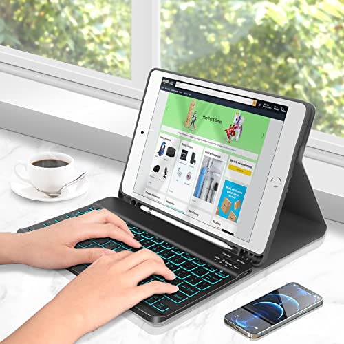 XIWMIX Ultra-Slim Wireless Bluetooth Keyboard - 7 Colors Backlit Universal Rechargeable Keyboard Compatible with iPad Pro/iPad Air/iPad 9.7/iPad 10.2/iPad mini and Other iOS Android Windows Devices - Image 5