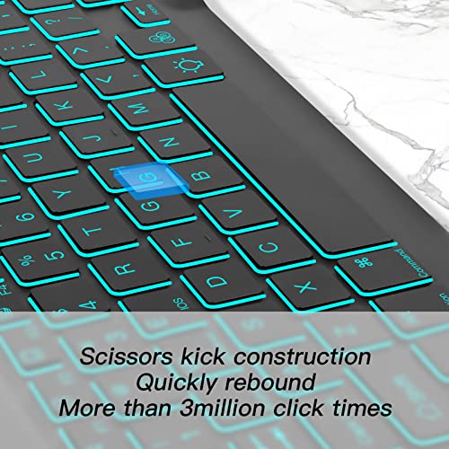 XIWMIX Ultra-Slim Wireless Bluetooth Keyboard - 7 Colors Backlit Universal Rechargeable Keyboard Compatible with iPad Pro/iPad Air/iPad 9.7/iPad 10.2/iPad mini and Other iOS Android Windows Devices - Image 4