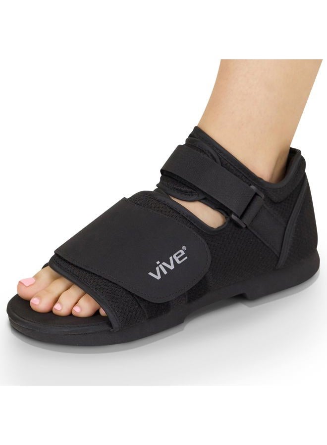 VIVE Post Op Rounded Shoe for Injured Foot - Orthopedic Recovery Shoes for Women, Men - Lightweight, Adjustable Medical Walking Shoe for Post Surgery, Stress Fracture, Bunions, Sprains - Left or Right - Image 1