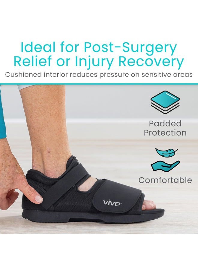 VIVE Post Op Rounded Shoe for Injured Foot - Orthopedic Recovery Shoes for Women, Men - Lightweight, Adjustable Medical Walking Shoe for Post Surgery, Stress Fracture, Bunions, Sprains - Left or Right - Image 5