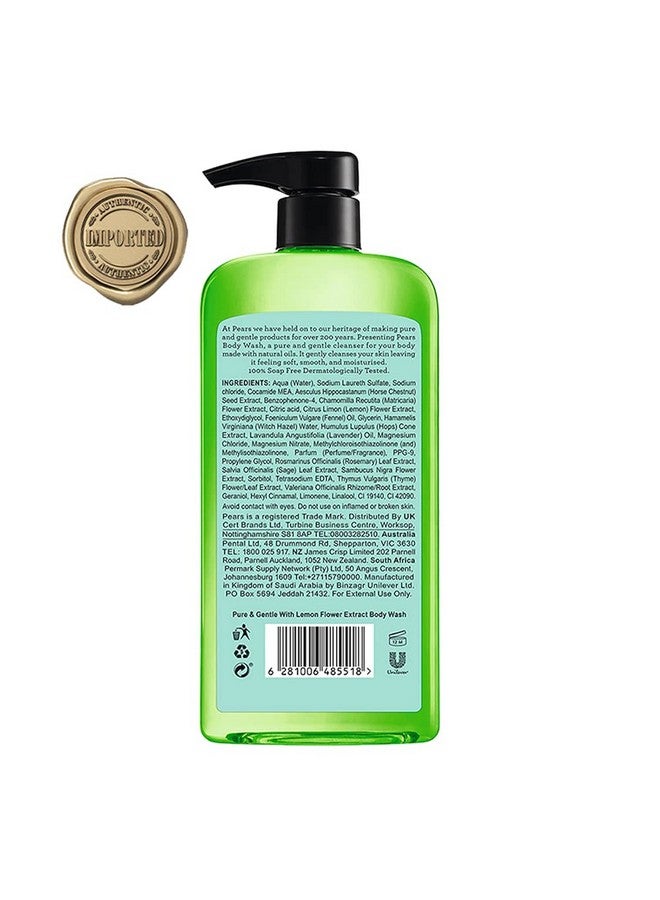 Pears Pure & Gentle Shower Gel, Body Wash With Oil Clear Formula For Removing Excess Oil With Lemon Flower Extracts, 100% Soap Free, Imported, 500 Ml - Image 3
