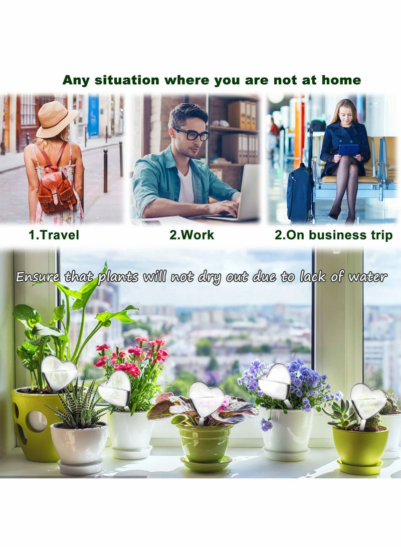 Zikra Plant Watering Globes, Large Self Globes Plastic PVC Bulbs Houseplants Indoor Plants Potted Heart-shaped (6 Piece ) - Image 4