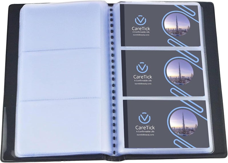 CareTick 240 Business Card holder Book Business Name Card Organizer Professional Book PU Leather office Journal Credit Card Holder Book Slim Wallet for Men & Women (BCH-240) - Image 1