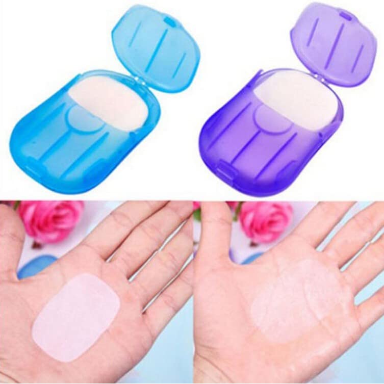 Newvent® Soap Paper Washing Hand Bath Clean Scented Slice Outdoor Travel Sheets Disposable Box Soap Portable Mini Paper Soap (Pack Of 8) - Image 2