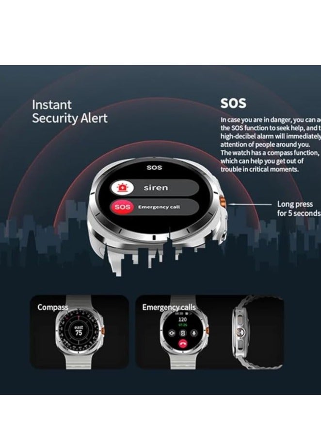 Smart Watch 7 Ultra Men Women NFC Compass IP68 Waterproof Heart Rate SpO2 Sport Smartwatch for Android IOS New (White) - Image 4